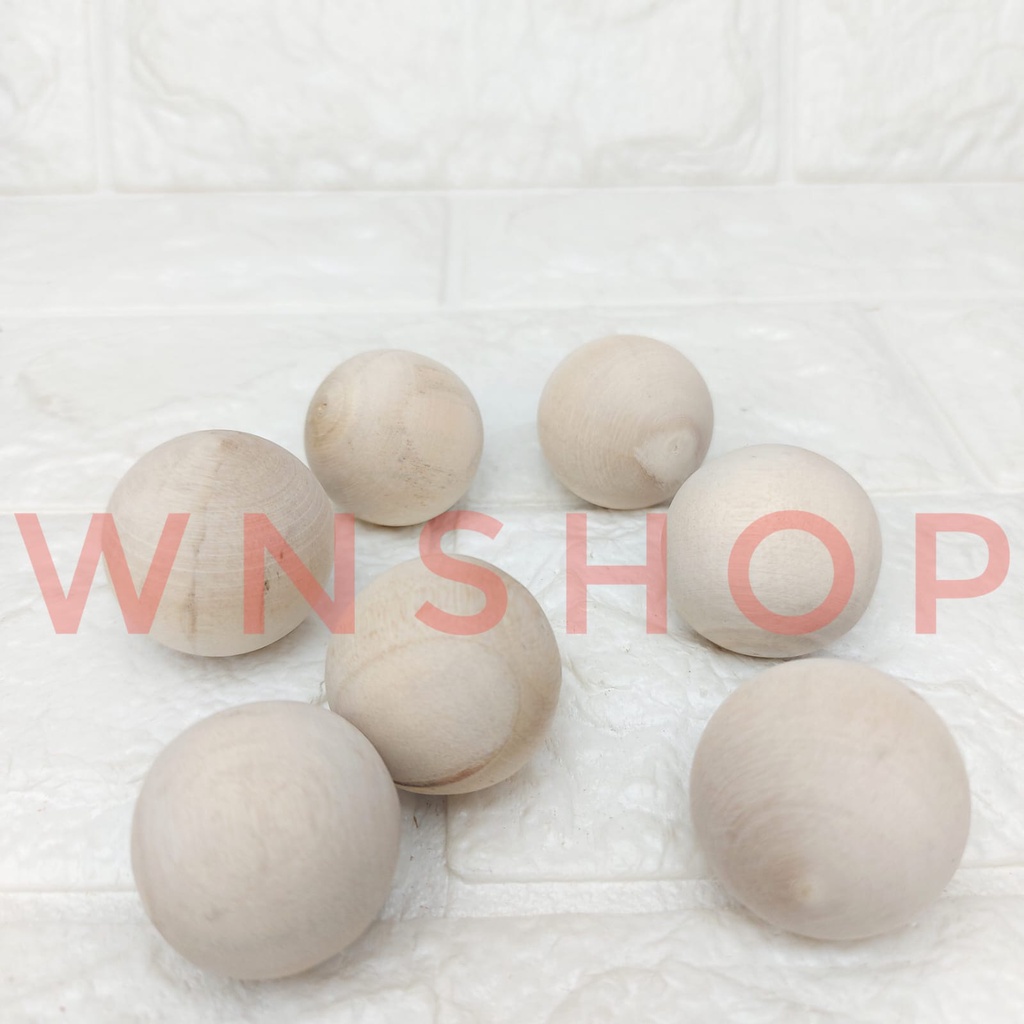 Bola Kayu 3 cm Bahan Kerajinan DIY