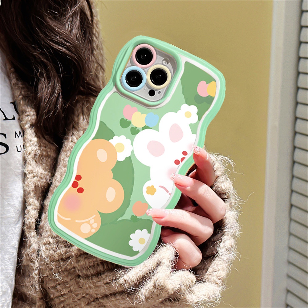 Soft Case Realme 10 C30 C31 C35 C21Y C25Y RealmeC11 2021 C15 C25 C17 C12 C3 C2 Realme 8i 7i 5 5i 6i 7 Pro Rabbit Bear Dan Doodle Hamburger Wave Edge TPU Phone Case Cover