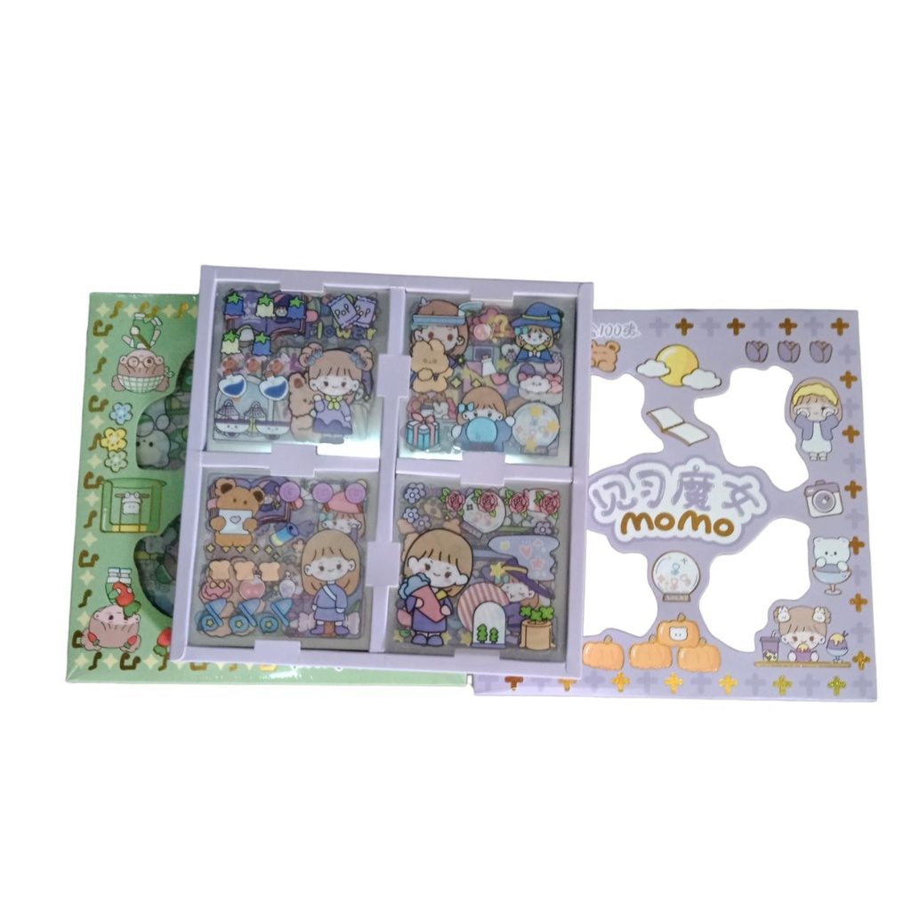 Stiker murah 100 Lembar Stiker Motif Kartun Korea Lucu Anti Air Dekorasi Handbook Scrapbook