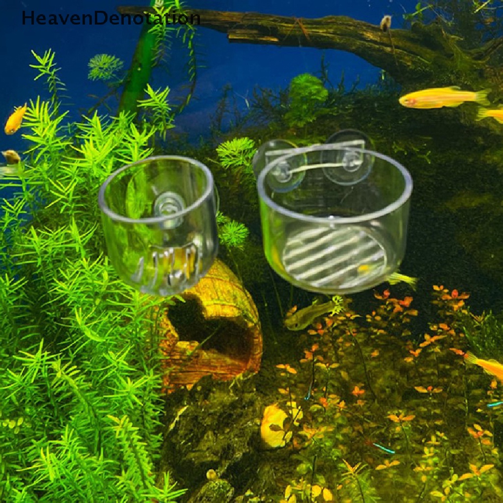 [HeavenDenotation] 1pc Dekorasi Aquarium Gantung Ikan Mini Crystal Glass Pot Cylinder Cup HDV