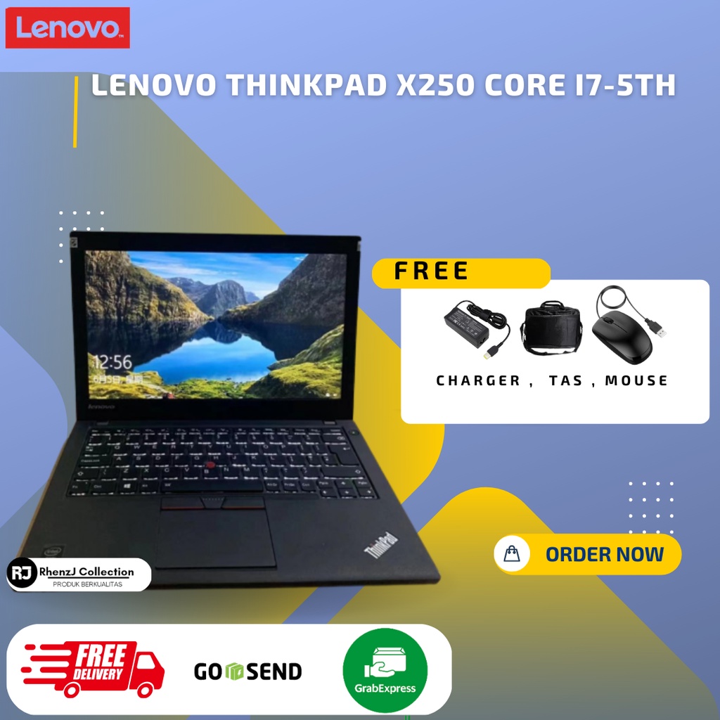 Lenovo Thinkpad X250 Core i7-5th Ram 4 GB SSD 256 Murah Super Mulus - I5 Gen 5 Touch, RAM 8GB SSD512