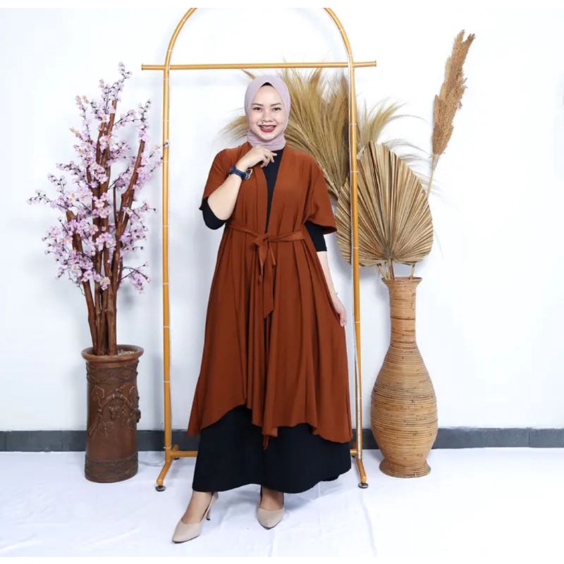 longcardigan jumbo / cardigan panjang  jumbo bahan jersey zoya