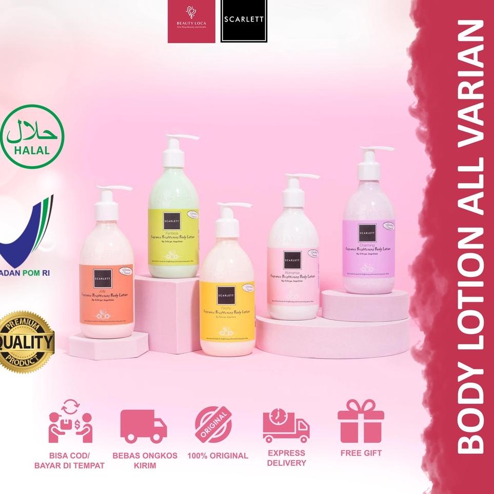 >V44859) Beauty Loca Scarlett Whitening Body Lotion Jolly - Romansa - Charming - Freshy - Happy - Fa