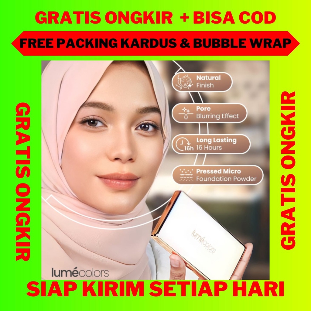 Compact Powder Lumecolors, Bedak Padat Lumecolors Two Way Cake Oil Control, Compact Powder Bedak Pad