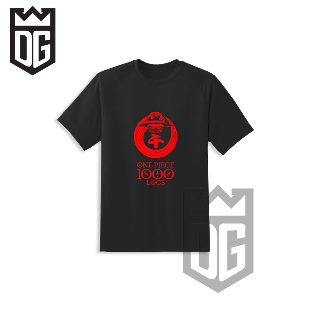 DG - Kaos Distro Anime One Piece 1000 Episode Logs - T-shirt 100% Bahan Cotton Combed 30 s - Kaos Po