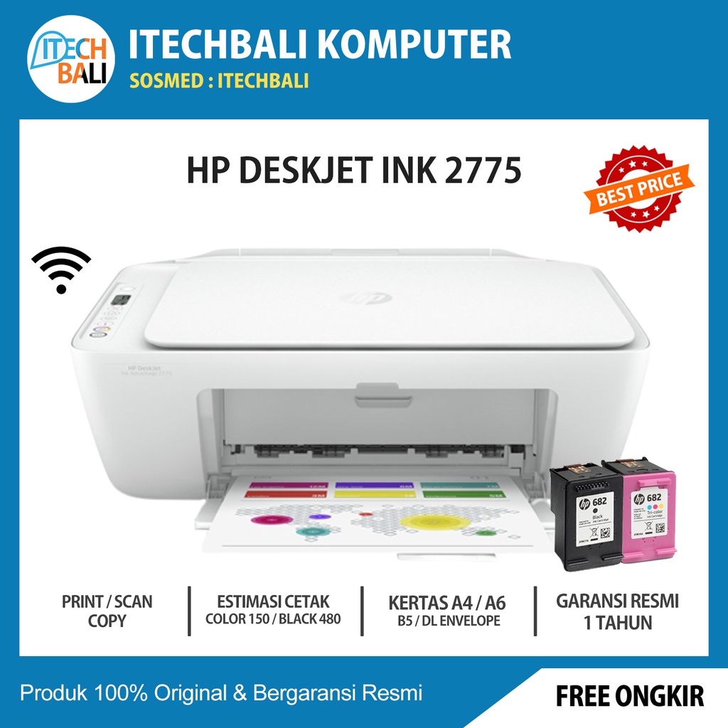 HP 2775 Print Scan Copy + WIFI Printer Garansi Resmi | ITECHBALI