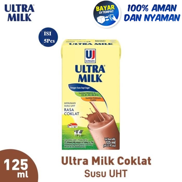 

SUSU ULTRA MILK UHT RASA COKLAT 125ML (isi 5Pcs)