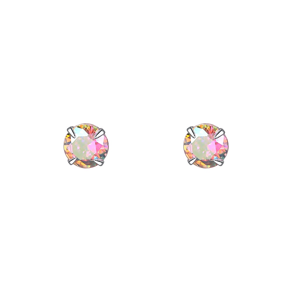 Anting Tusuk Bahan Zircon Warna Sterling Silver S999 Untuk Wanita