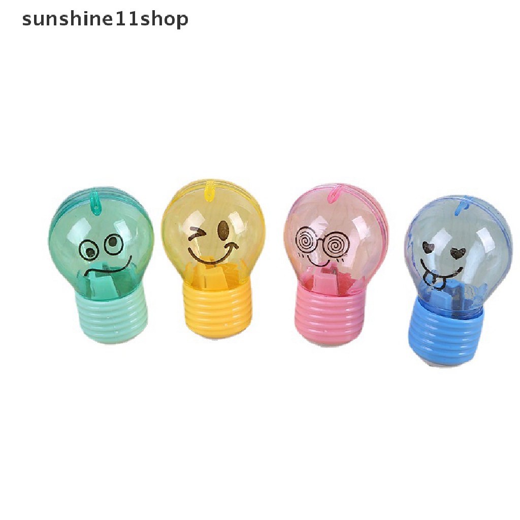 Sho Novelty Bulb Style Pencil Sharpener Kreatif Lucu Mini Lampu Bohlam Alat Pengasah Pensil Mekanik Alat Tulis Kantor Siswa Sekolah Supply Hadiah Anak N