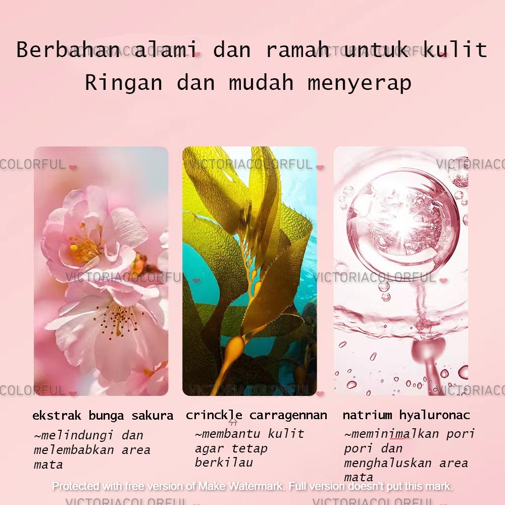 LIFTHENG EYEMASK/Mata Panda SAKURA SEAWEED SOOTING ( melembabkan kulit, membersihkan area mata, merawat kulit, mengecilkan pori-pori, menghaluskan kulit, mencerahkan kulit, mengurangi mata kendur, menghilangkan lingkaran hitam )