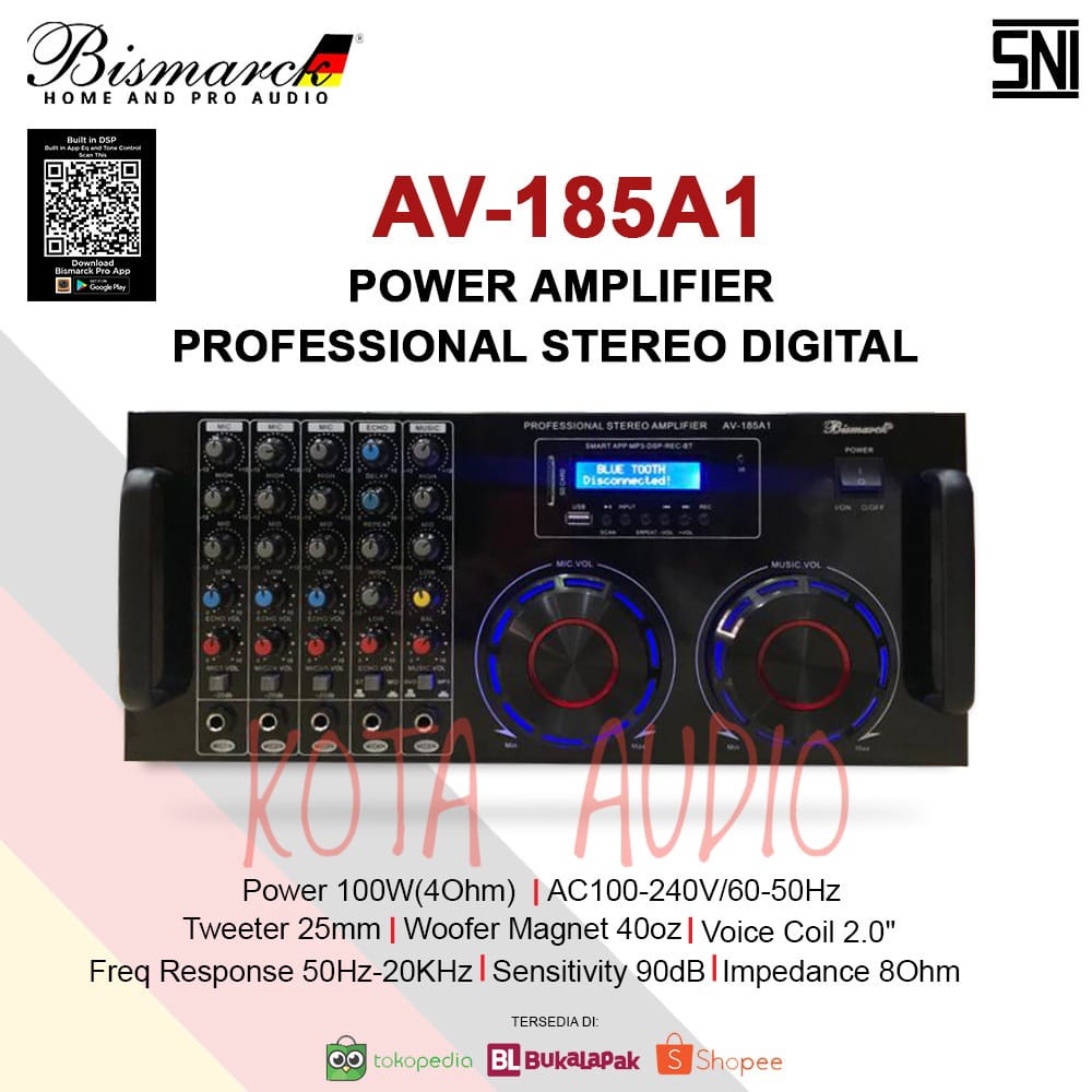 Amplifier Bismarck AV 185A1 Original Bluetooth With Bluetooth / USB / Bismarck AV185A1 /Bismarck AV-