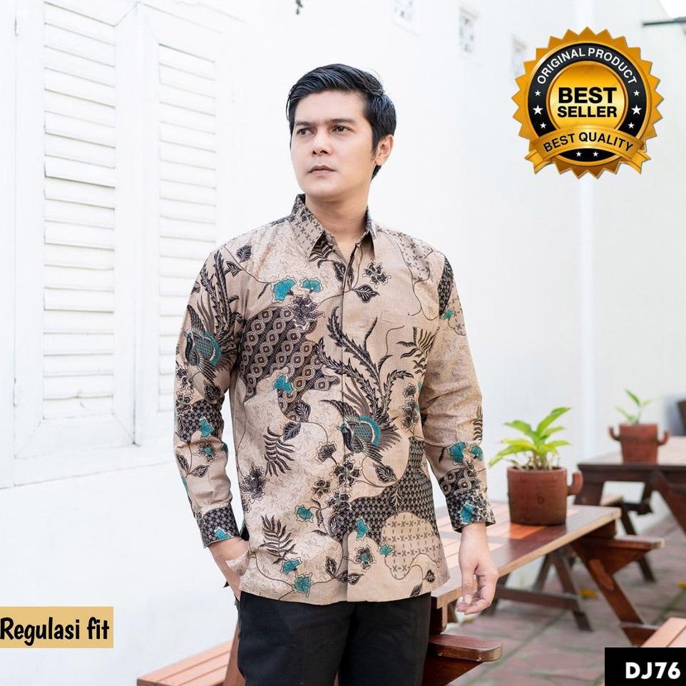 ✾ [BATIK PRIA] Batik Pria Lengan Panjang BATIK HRB026 motif KERATONAN size M L XL XXL Reguler serrag
