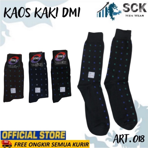 Kaos Kaki Pria DMI 016 017 018 019 Panjang Sebetis Premium 21-22 cm / Kaos Kaki Kantor