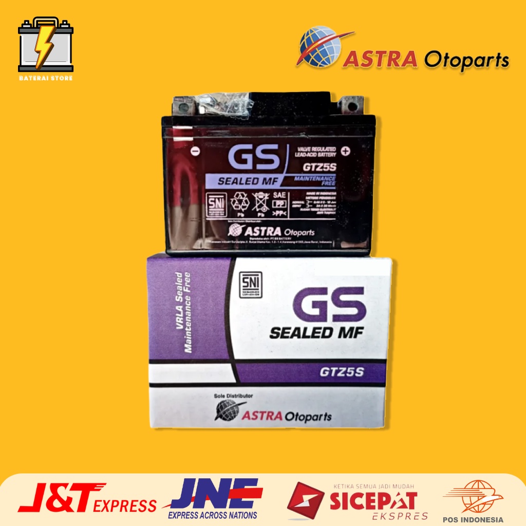 Aki GS Astra GTZ5S Original Honda Beat Fi Vario Scoopy Blade Genio Vixion