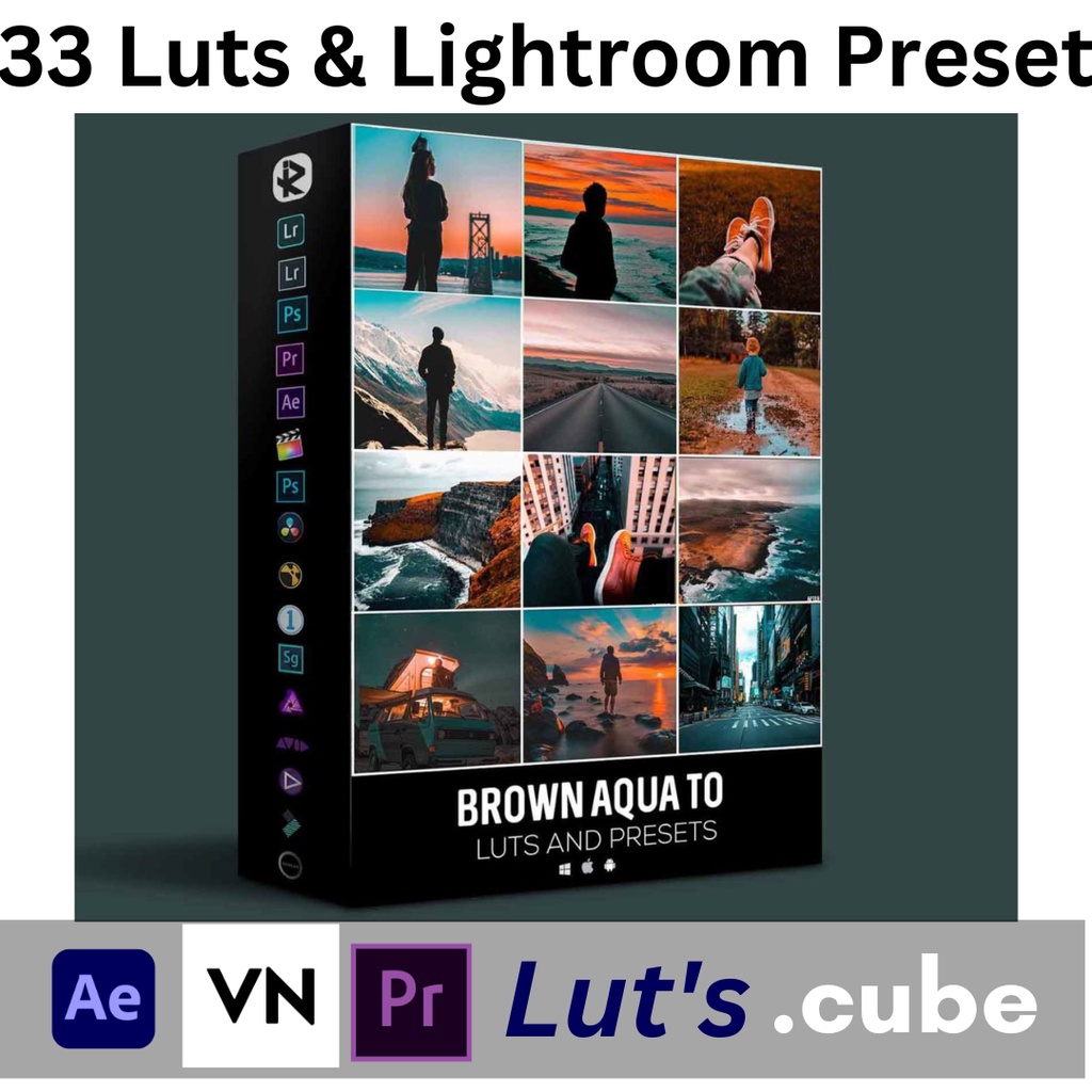 Brown Aqua Luts &amp; Preset Lightroom (Bisa VN,Ae,Pr dll)