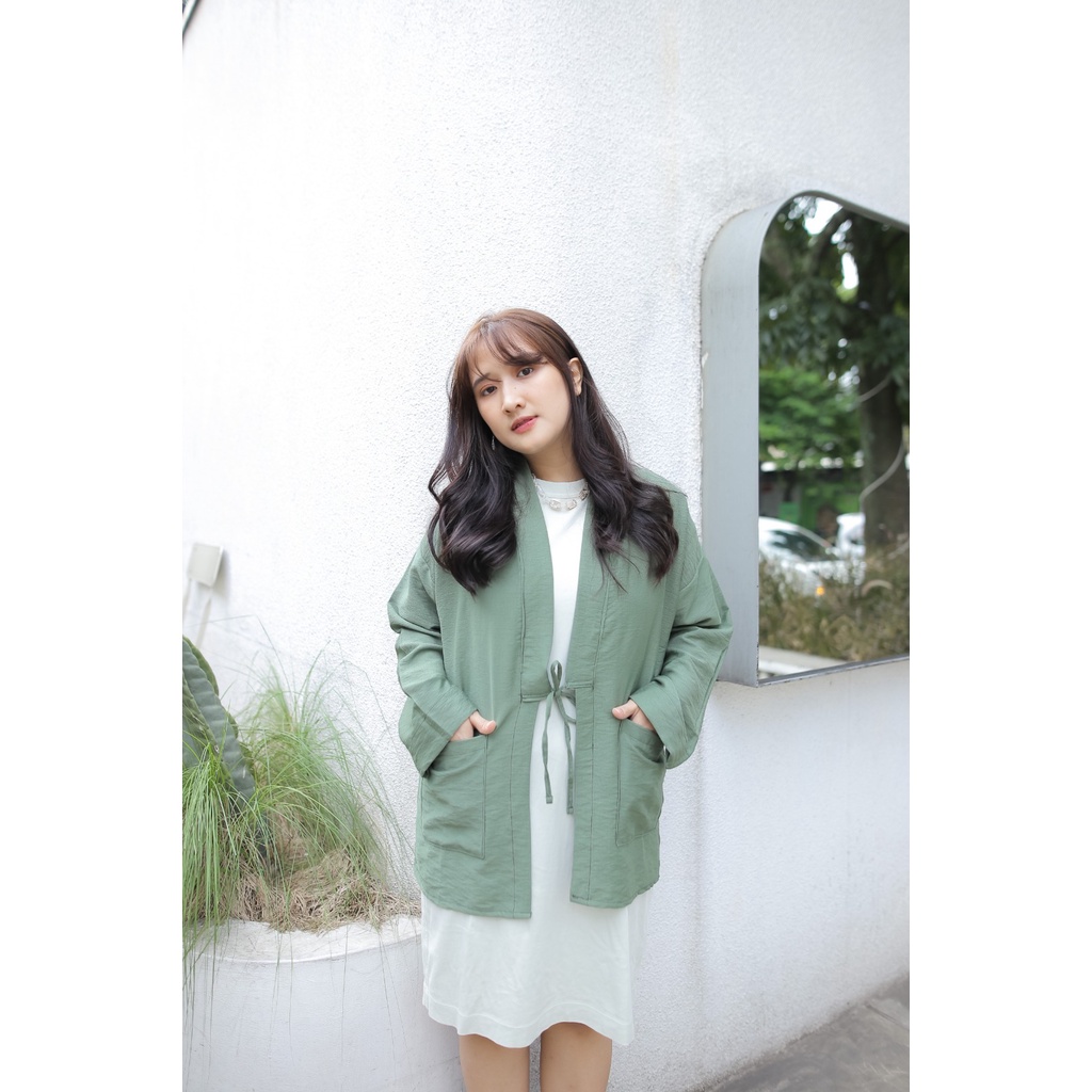 Rasya Cardigan Wanita Outer Linen Crinkle Premium