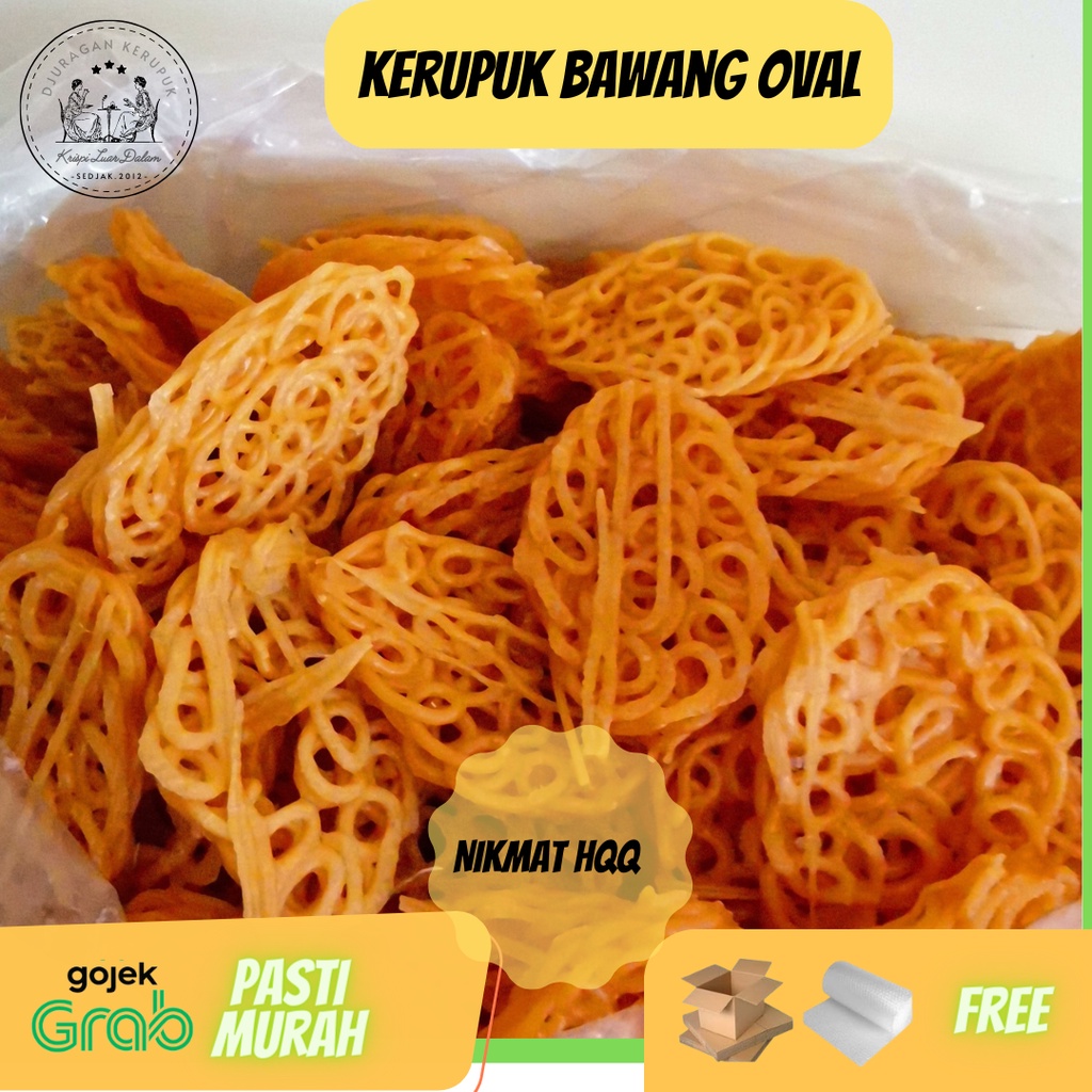 

Murah Kerupuk Bawang Bentuk Oval-Kerupuk Rujak-Kerupuk Mentah - 500gr