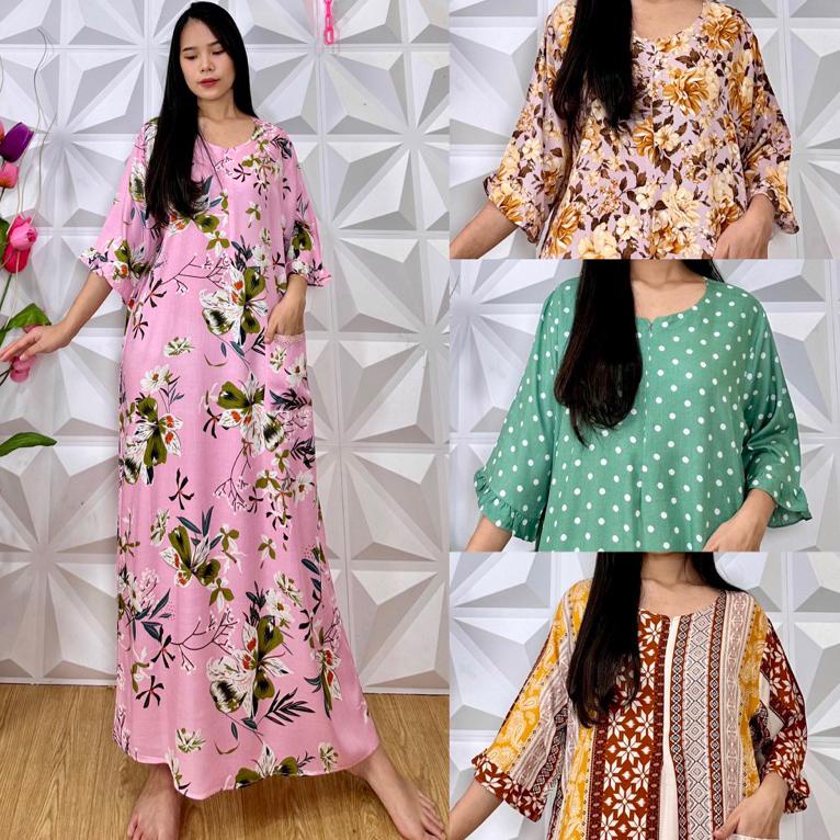 Terbaik daster tangan TK / busui/panjang viral jumbo /long daster/daster 3/4/tangan 7/8 /homedress/d