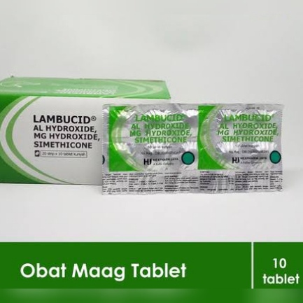 Lambucid Tablet Strip Kunyah Mengatasi Maag, Kembung Dan Asam Lambung Berlebihan ORIGINAL-BPOM