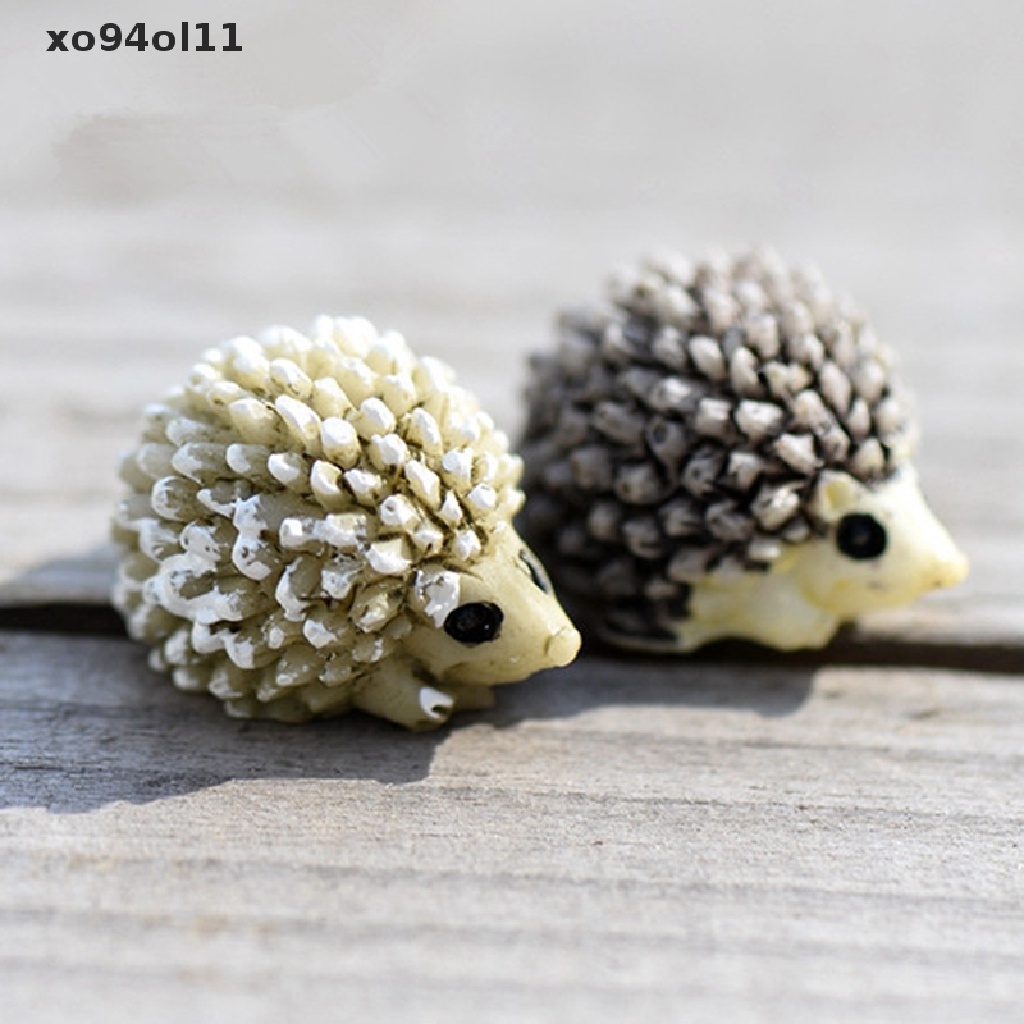 Xo Hot Mini Miniatur Hewan Landak Kecil Lanskap Mikro Rumah Boneka Resin DIY Ornamen Taman OL