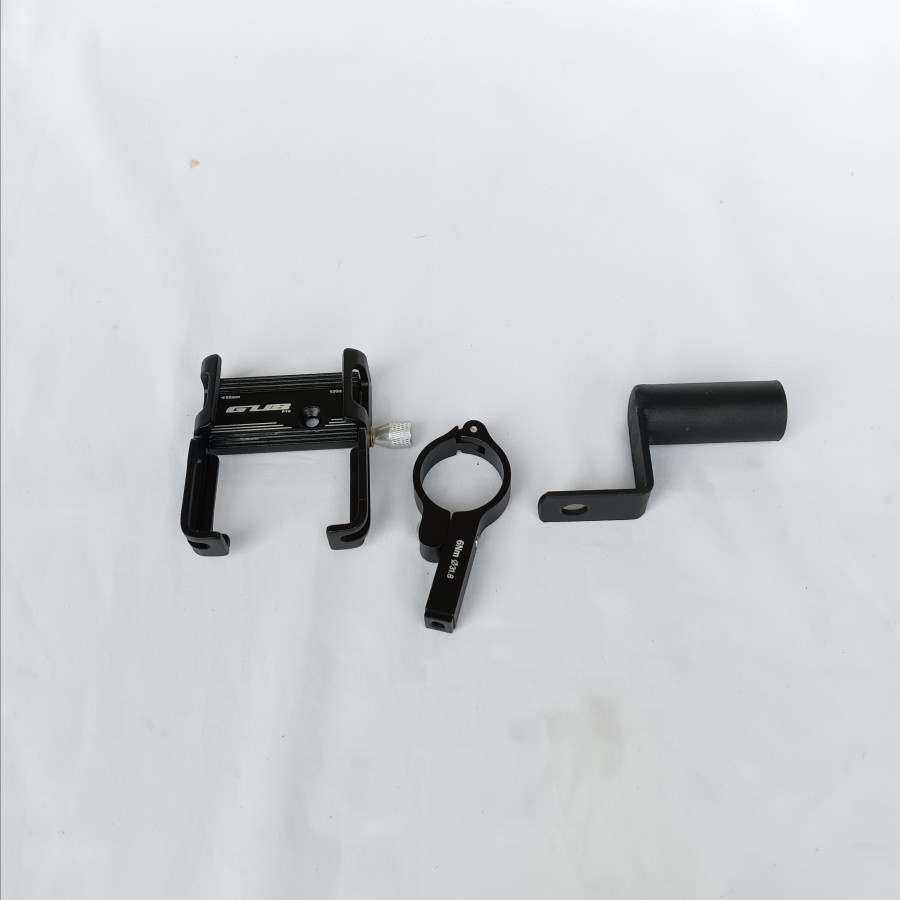 PAKET BRACKET BREKET LAMPU SPION SAMPING DAN HOLDER HP GUB HITAM