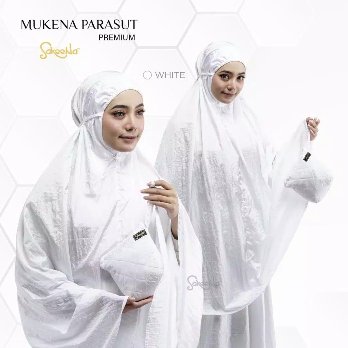 Mukena Parasut Premium Parasit Travelling Putih Dewasa HotR36B