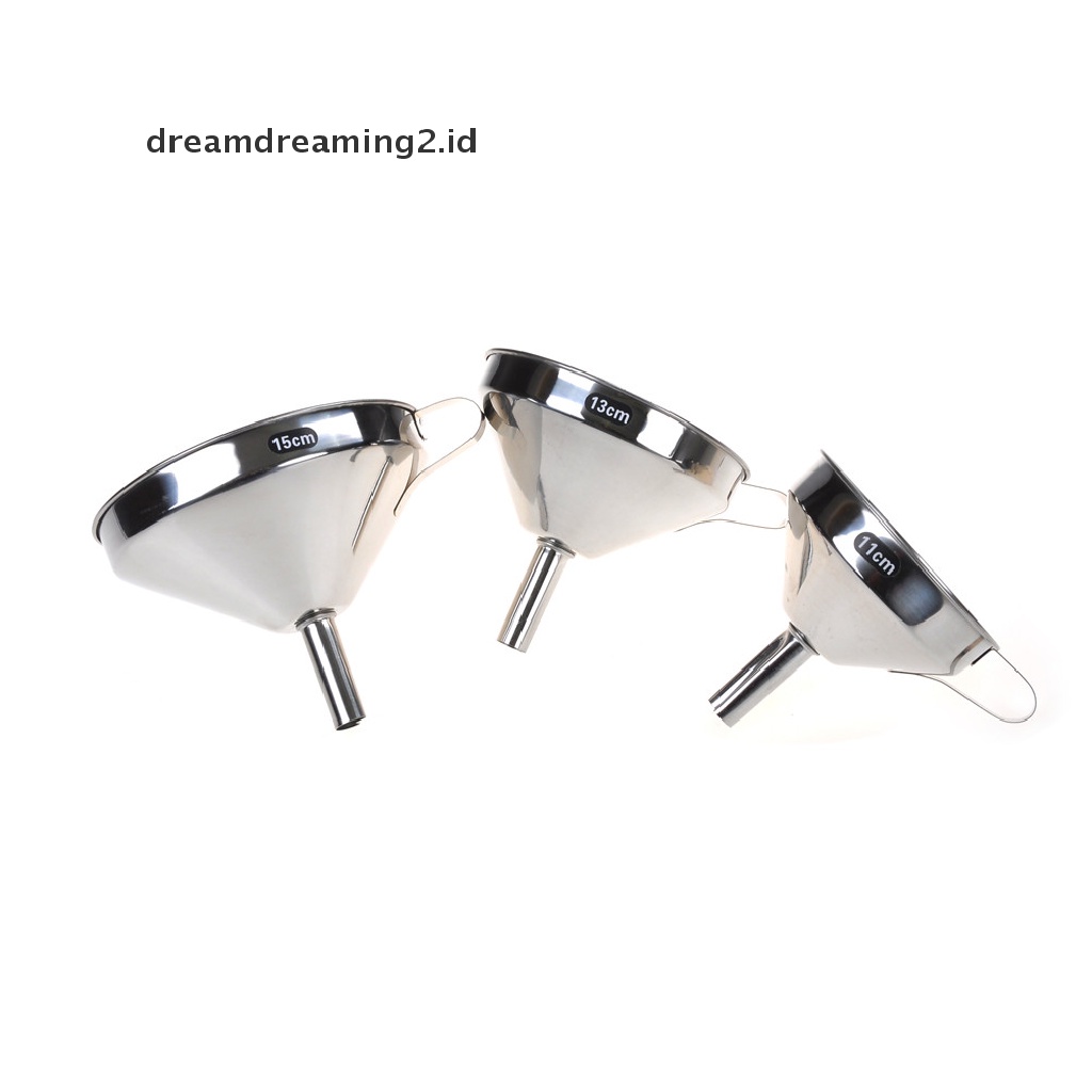 (dream) Corong Cairan Mulut Lebar Stainless Steel15 /13 /11cm Saringan Bisa Dilepas Filter.