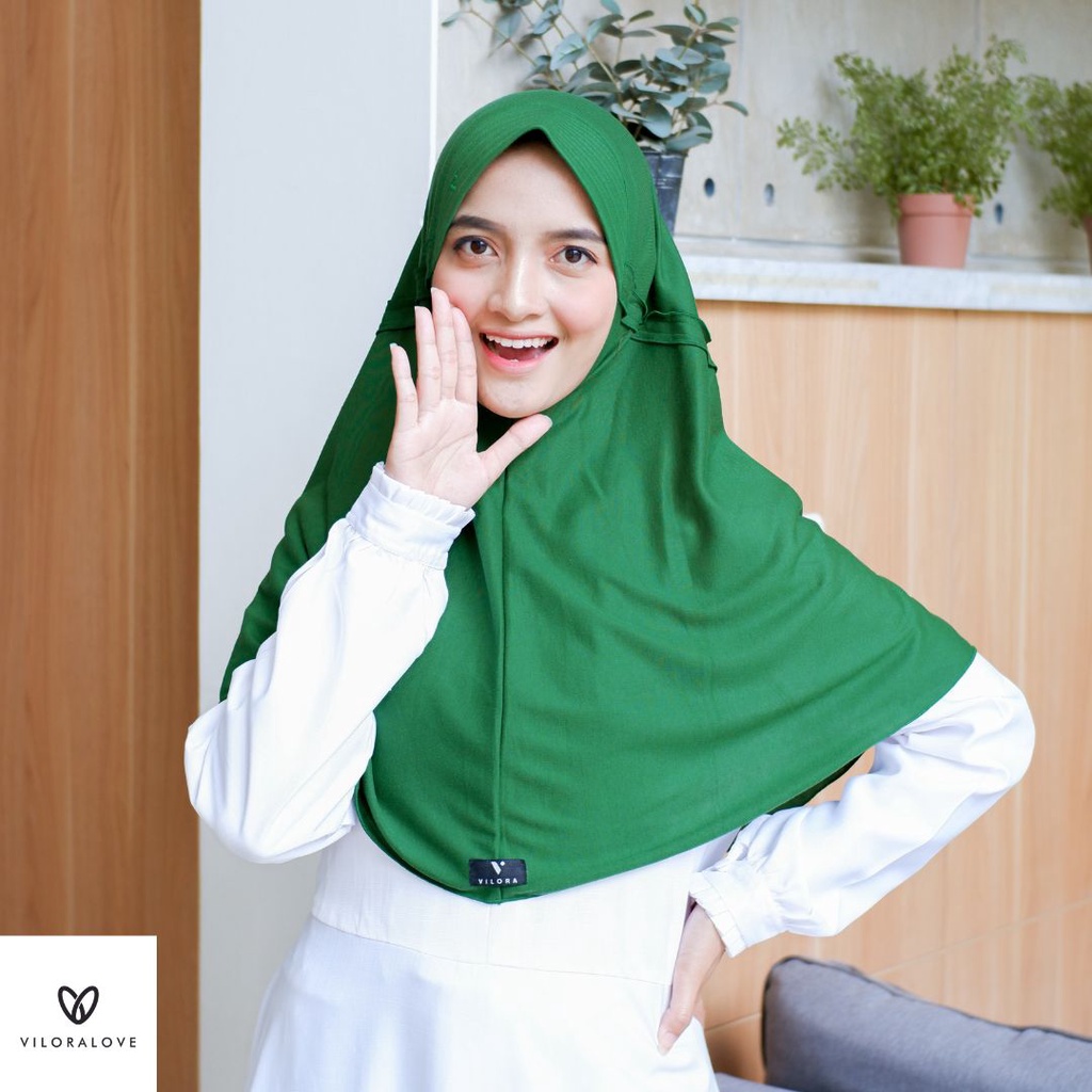 JILBAB ANAK VILORALOVE WARNA HIJAU TUA TK