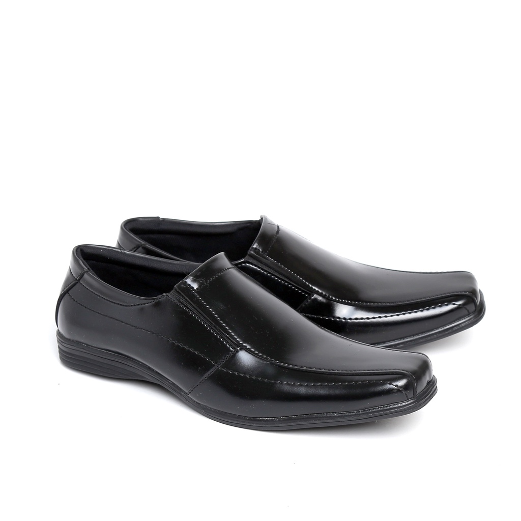 TR004 | Sepatu Slip On Hitam Tanpa Tali Pantofel Pria Casual Kerja Formal Kantor Original Laki | FORIND Terraforma