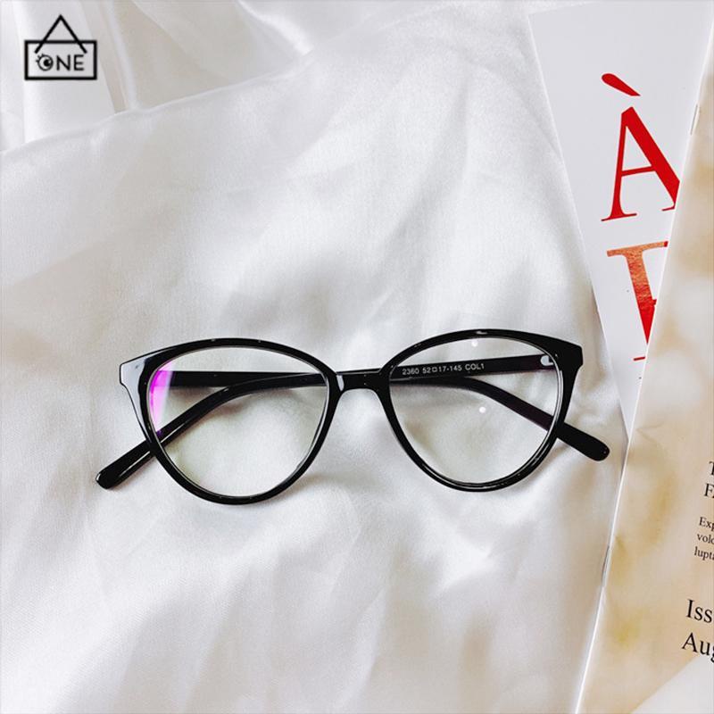 COD❤️kacamata Korea Wanita Kacamata Anti Radiasi Retro Wanita Fashion Cat Eye Eyeglasses Versatile Optical Glasses UV400 Bingkai-A.one