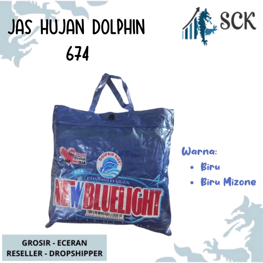 Jas Hujan DOLPHIN 674 PVC Dewasa / Jas Hujan Ponco Musim Hujan / Mantol Hujan - sckmenwear GROSIR