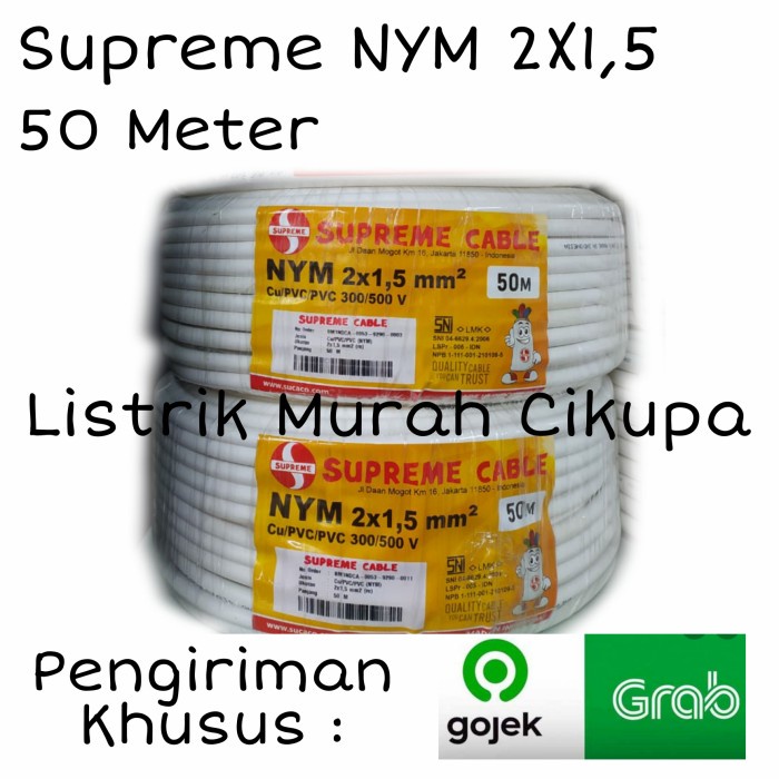 KABEL LISTRIK SUPREME NYM 2X1.5 2 X 1.5 SUPREME KABEL POWER /LISTRIK