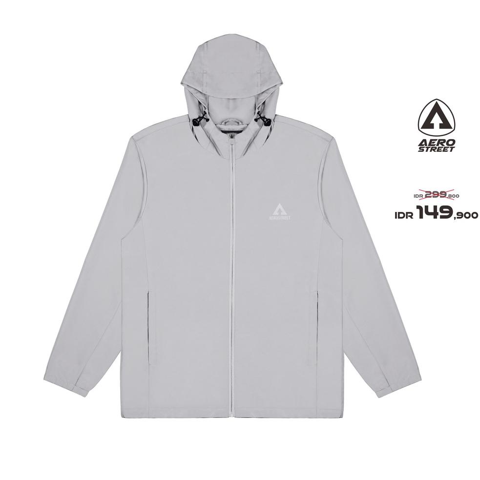 Sale Terbatas Aerostreet Windbreaker Jaxton Jacket Abu Muda IBAAA