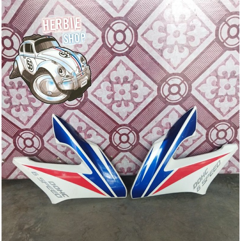 Cover SHROUD L R iner cover sayap kupingan tangki kiri dan kanan Honda CB150R putih CB 150 R old lam
