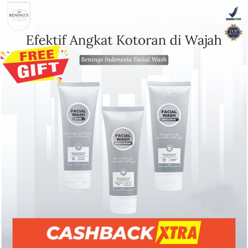 Facial Wash Benings Skincare By Dr.Oky Pratama Facial Wash Brightening Whitening, Acne, Exclusive, Bening's Bening Glowing