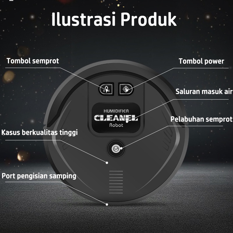 Robot Vacum Cleaner/Penyedot Debu Rumah/Vacum Cleaner Portable/Cleaner Automatic Sweep Robot Floor Cleaning