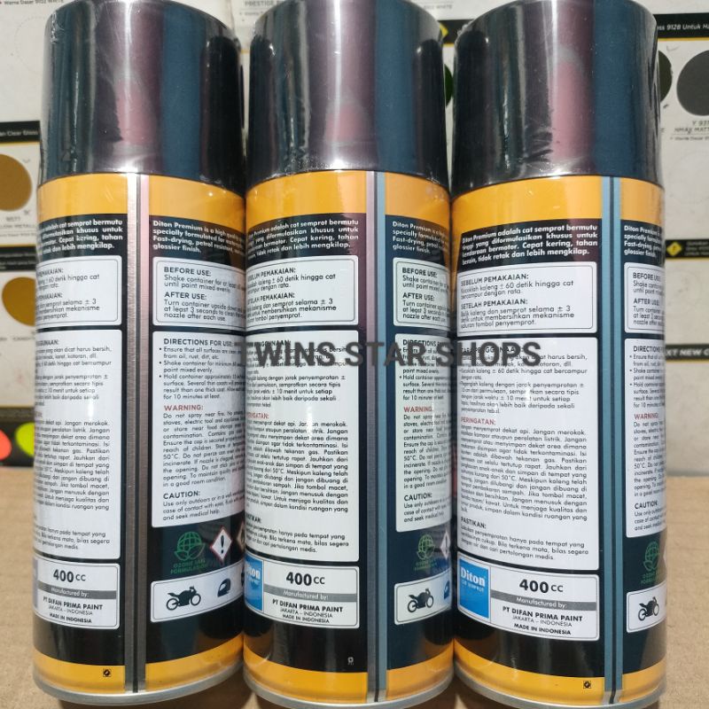 Diton Premium Paket Lengkap 3 Kaleng 400cc Ping Tua Magenta Pink 9433 White 9102 Glossy Mengkilap Clear Glossy 9128 Pilox Pilok Cat Semprot Spray Paint