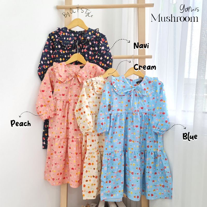 Ollet Gamis Mushroom / gamis anak katun jepang