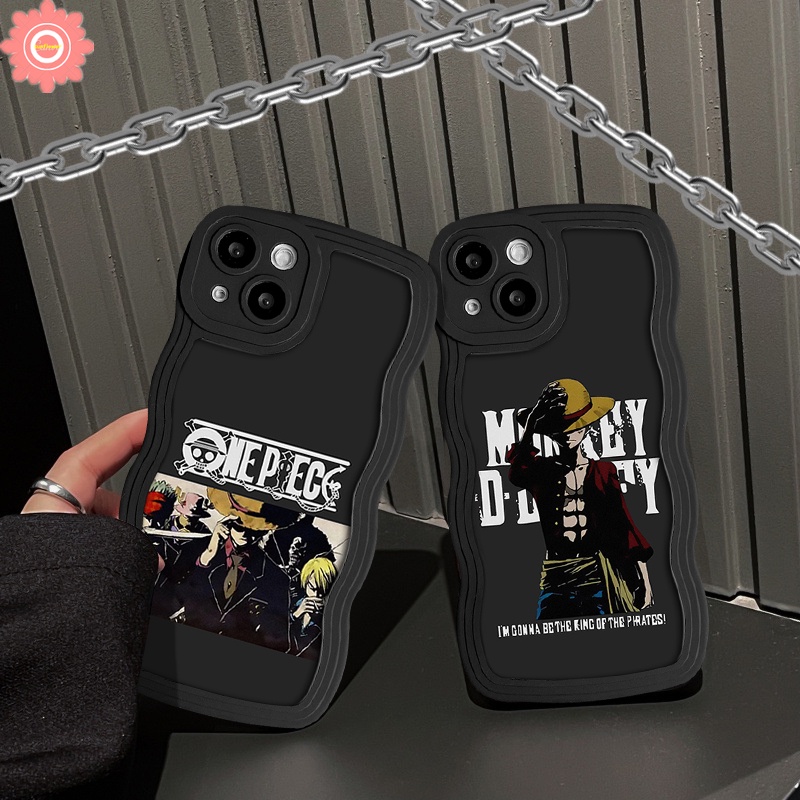 Case Redmi Note 10s 11 9s 8 10 9 11Pro 10Pro Max Redmi 10C A1 10 9 9T 9A A1 + 10A 9C NFC POCO M3 X3 NFC Mi 11T Pro Soft Tpu Cartoon Anime One Piece Luffy Wavy Edge Back Sarung