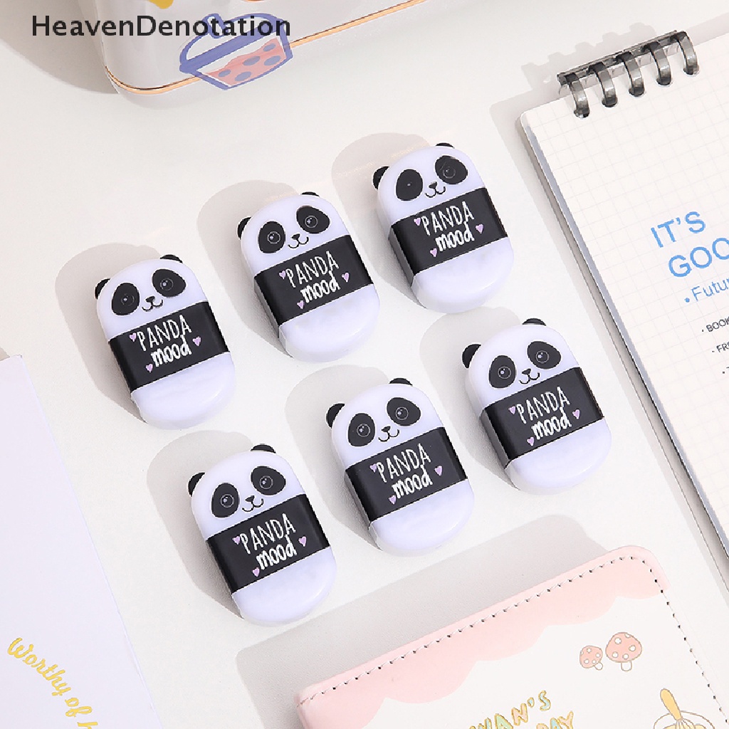 [HeavenDenotation] Kawaii Hitam Putih Bentuk Panda Karet Penghapus Pensil Dengan Pengasah Siswa Anak Hadiah Alat Tulis Sekolah Supply Alat Tulis Lucu HDV