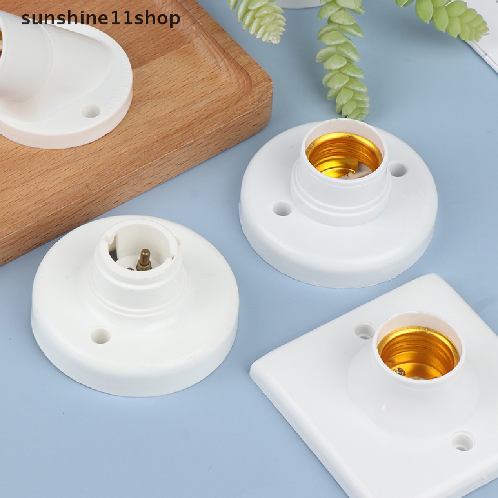 Sho E27 Lamp Holder Sekrup Alas Lampu Flat Mount Adaptor Dudukan Lampu Hemat Energi N