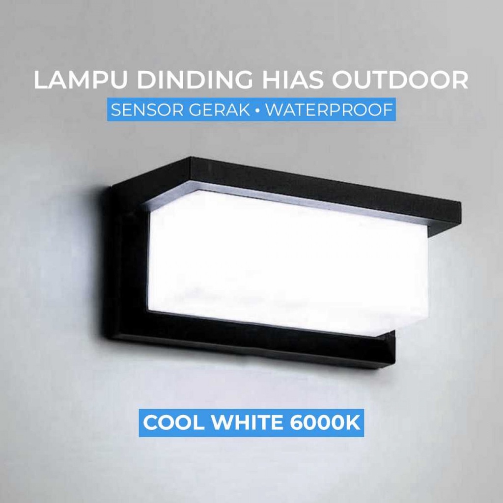 Lampu Dinding Hias Outdoor Sensor Gerak Waterproof IP65 Cool White 18W