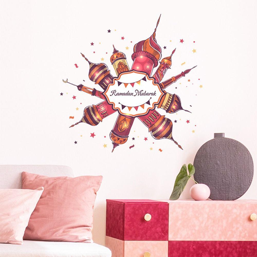 Populer Ramadhan Stiker Dinding Ornamen Perlengkapan Festival Dekorasi Rumah Bulan Bintang Castle