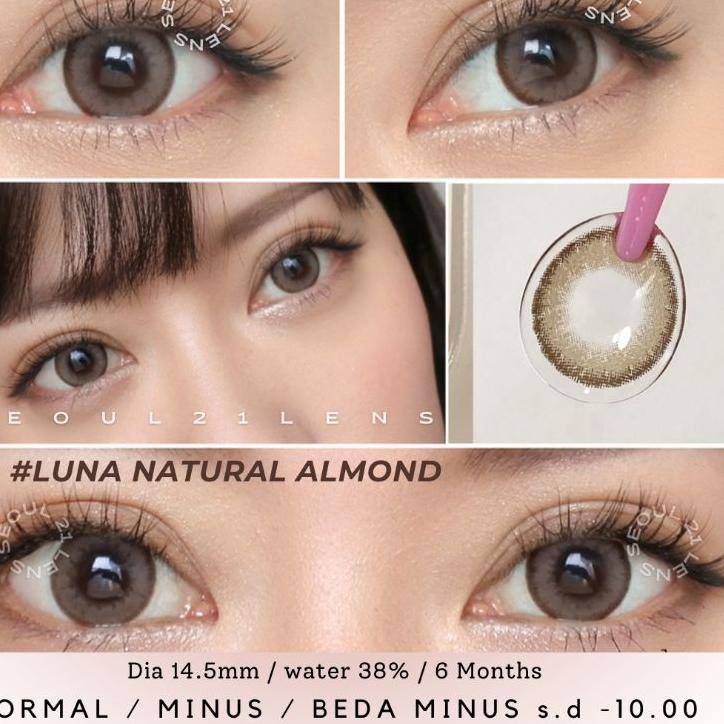 ➷ SOFTLENS EOS LUNA NATURAL ALMOND NORMAL MINUS s.d -10.00 Softlen KEMENKES ♘