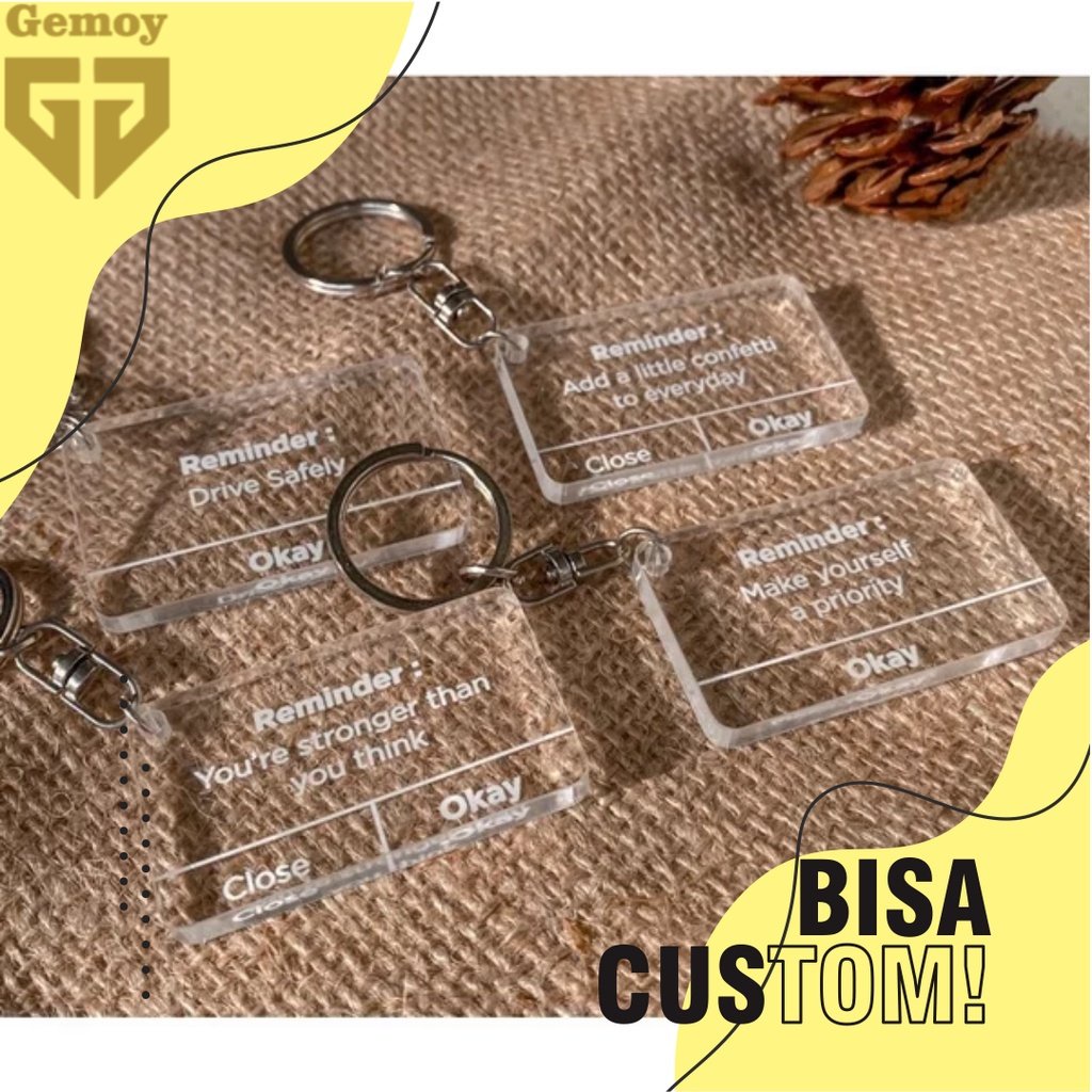 REMINDER ACRYLIC KEYCHAIN / GANTUNGAN KUNCI AKRILIK PENGINGAT