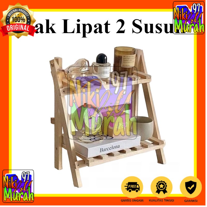 Rak Susun kayu Mini Serbaguna | Rak Meja Rakit Multifungsi