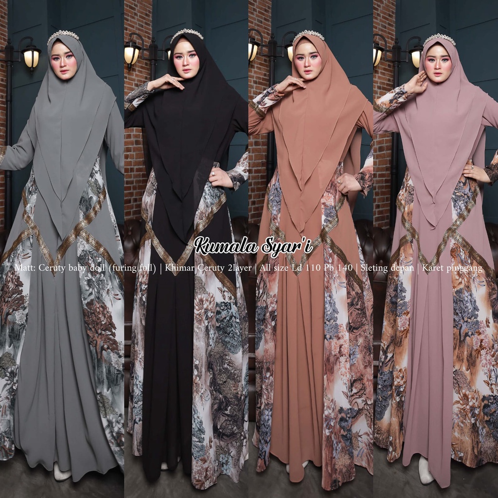 Khadijah Humaira Gamis Syari Ceruty Babydol Kumala Terlaris