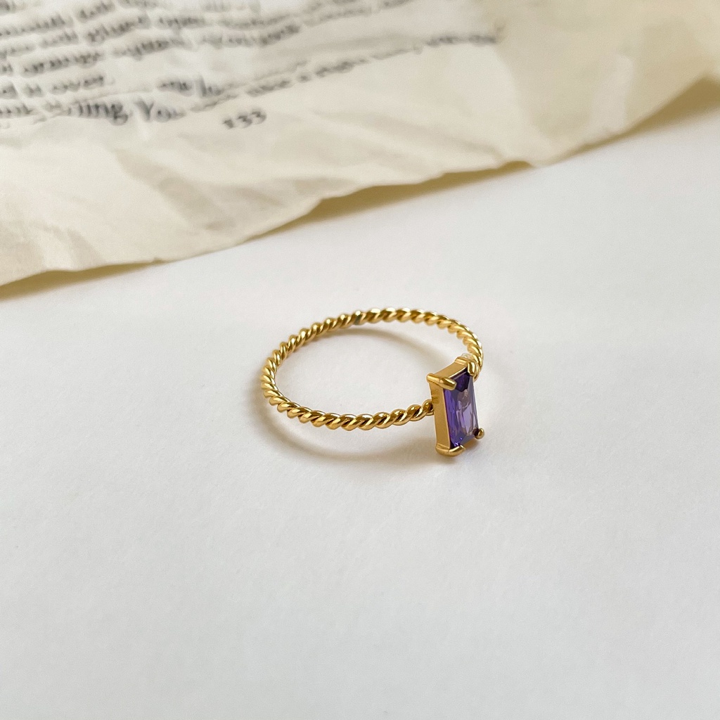 Cincin Jari Telunjuk Zircon Berlian Imitasi Gaya Retro