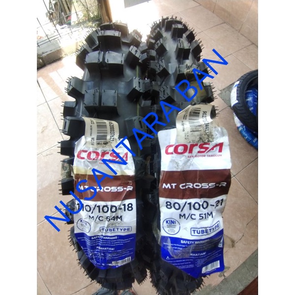 Ban Cross Trail ring 18 21 Ukuran 80/100-21+ 110/100-18 Corsa Cros X Sepasang