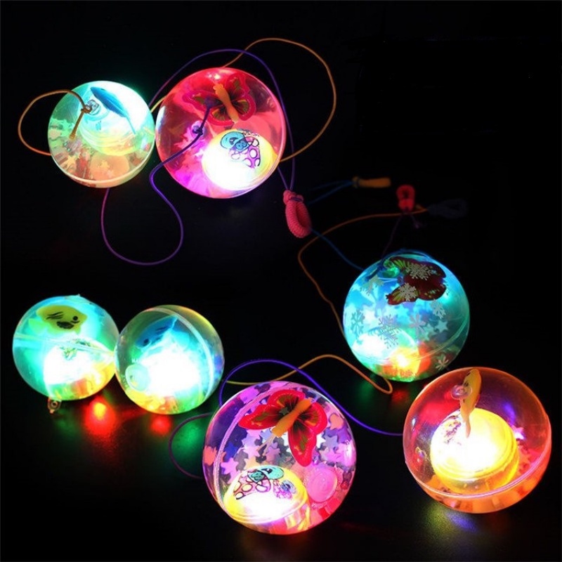 Mainan Viral Lato Lato Lampu LED Glowing Bouncey Ball Latto Latto Murah Matic Colorful Flash Jumping Ball Luminous Anak Tok Tok Mainan